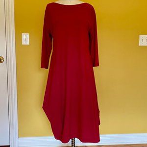 Washable Red Stretch Crepe Dress from Porto